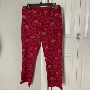 Alice + Olivia Red Floral Cropped Pants